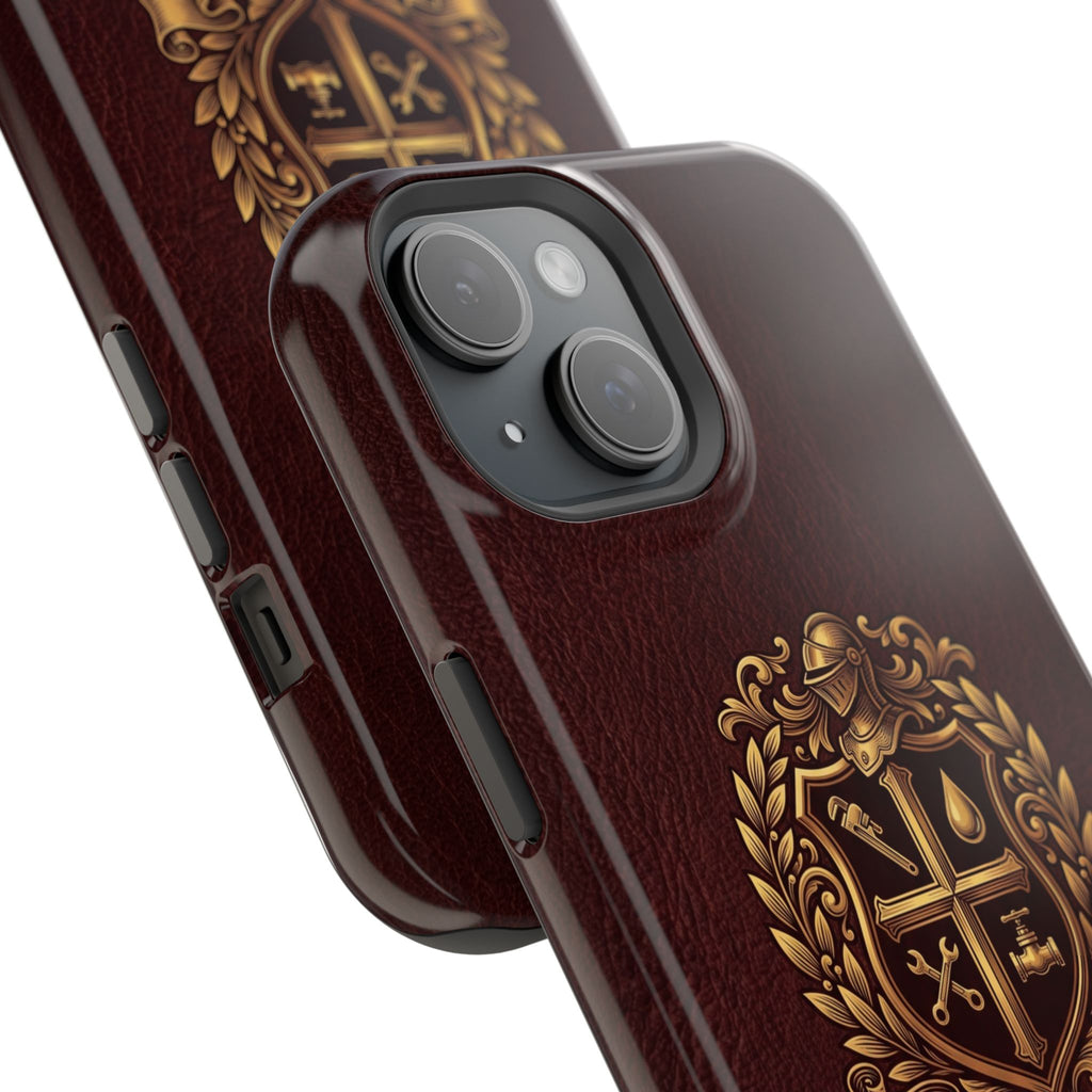 Plumber Crest Phone Case — Heraldic Shield Design Wireless Charging Cover