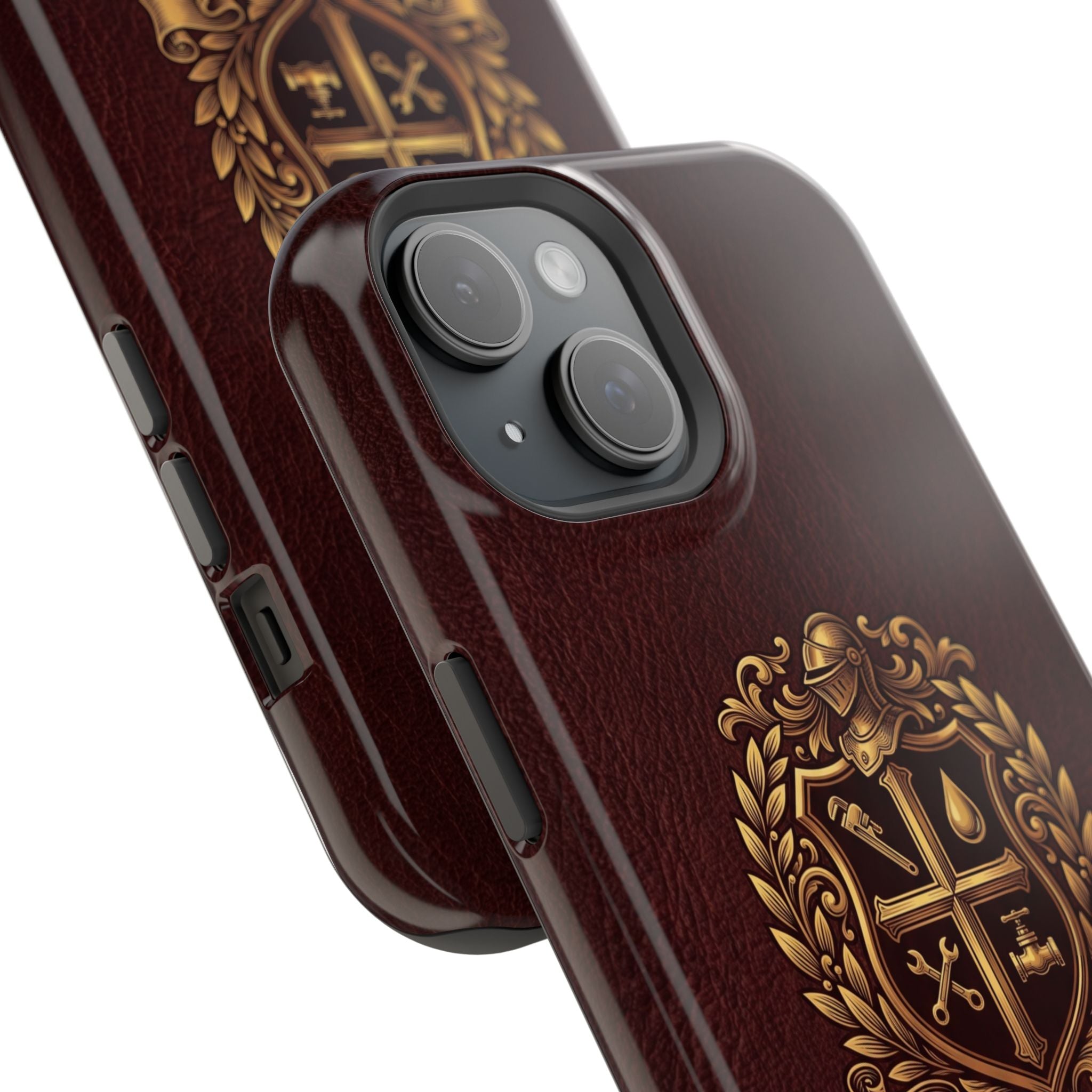 Plumber Crest Phone Case — Heraldic Shield Design Wireless Charging Cover