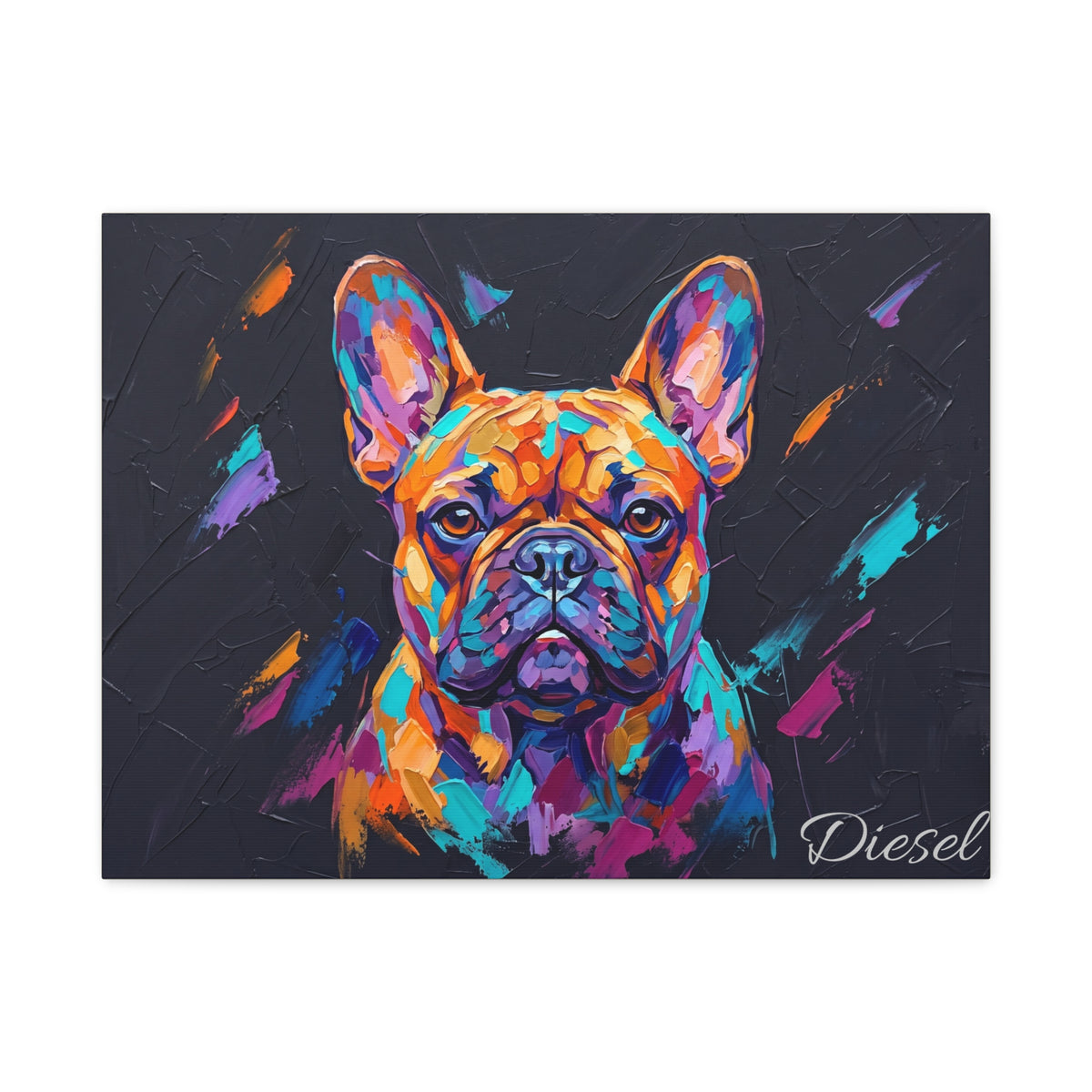 French Bulldog Personalized Canvas | Bold Brushstroke Wall Art