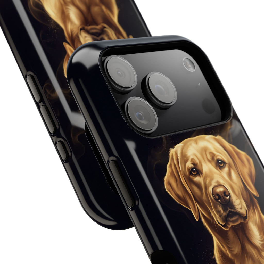 Personalized Gold Smoke Labrador Phone Case — Tough Magnetic Case with Wireless Charging