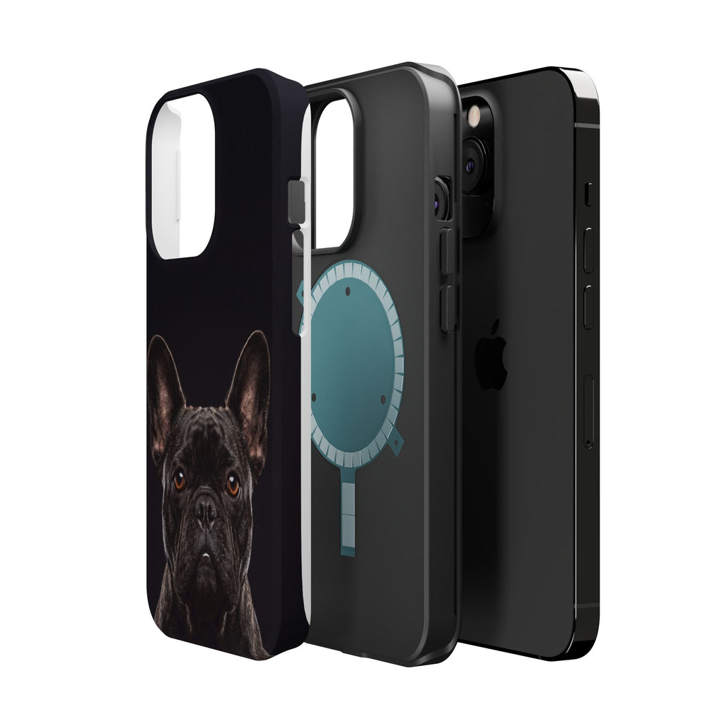 Black French Bulldog Phone Case — Impact-Resistant Wireless Charging Cover