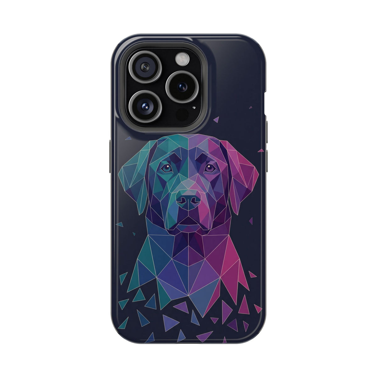 Geometric Labrador Phone Case — Tough Magnetic Case with Wireless Charging