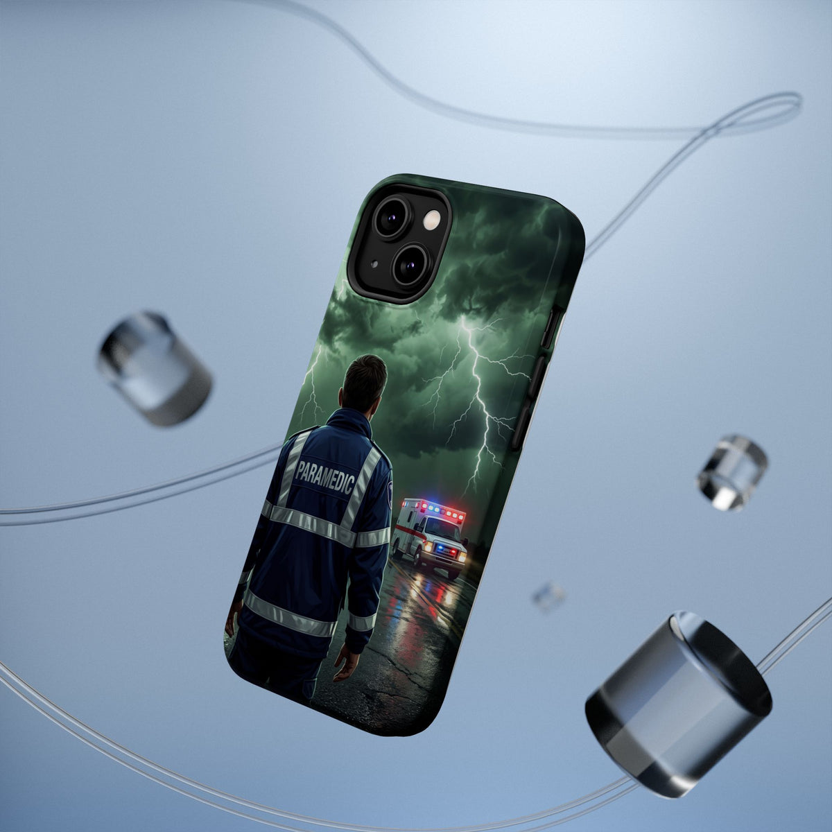 Paramedic Green Storm Phone Case — Magnetic Wireless Charging Cover