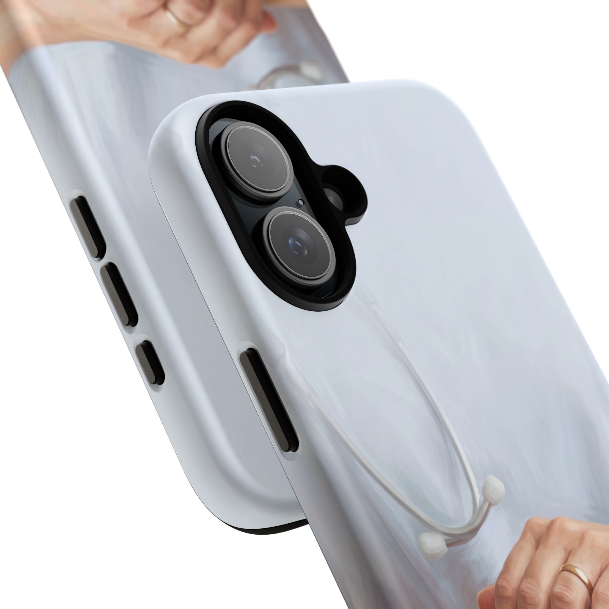 Nurse's Comforting Hands Phone Case | Caring Hands & Stethoscope Illustration | iPhone & Samsung