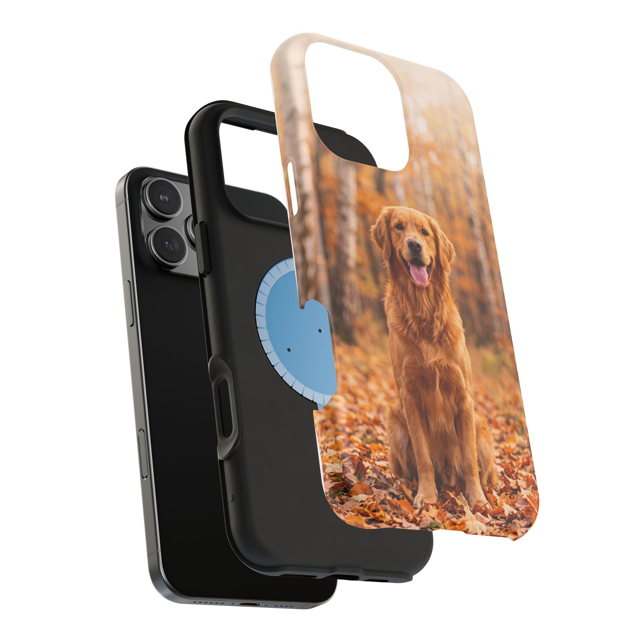 Autumn Golden Retriever Phone Case — Impact-Resistant Wireless Charging Cover