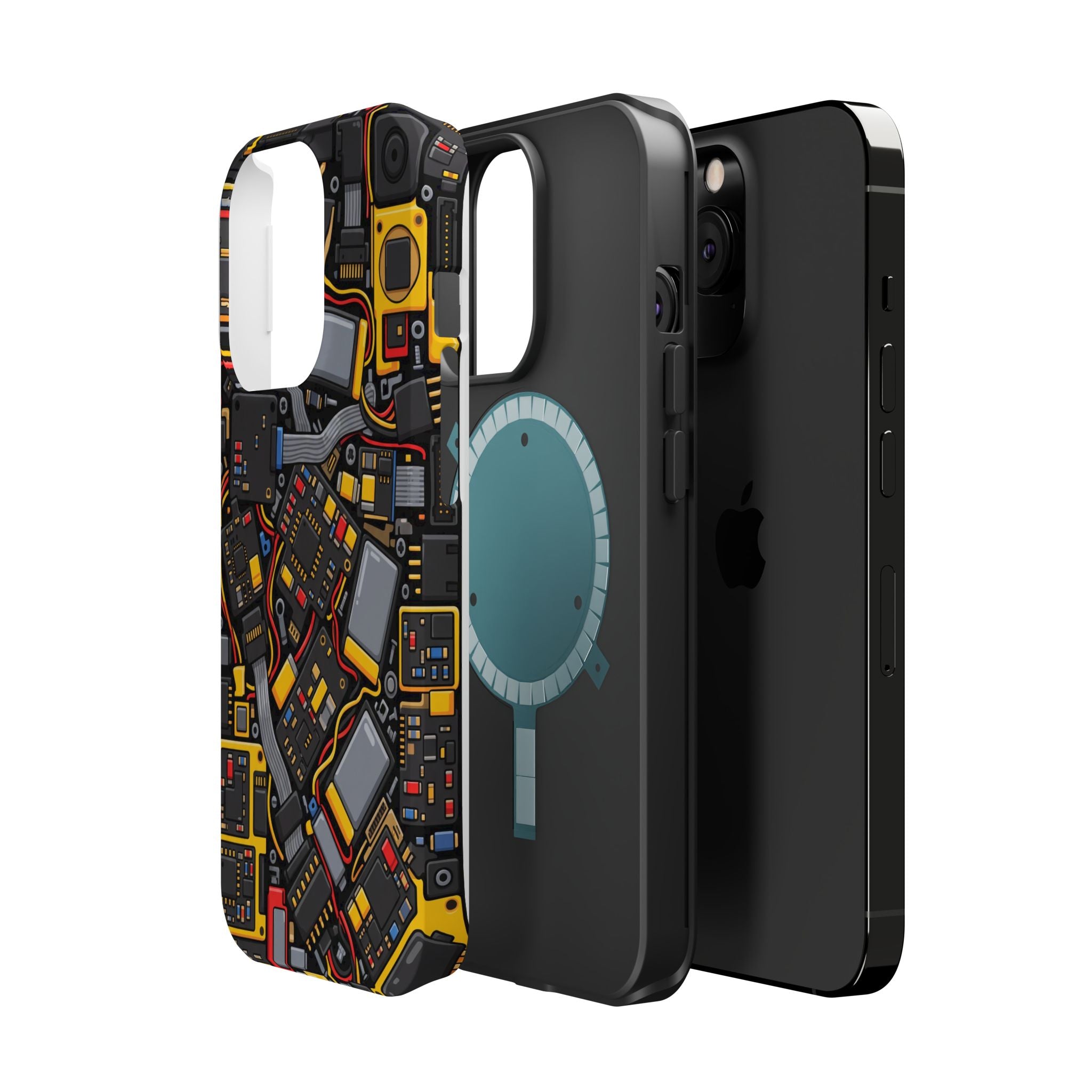 Voltage Board Phone Case — Yellow Circuit Wireless Charging Cover