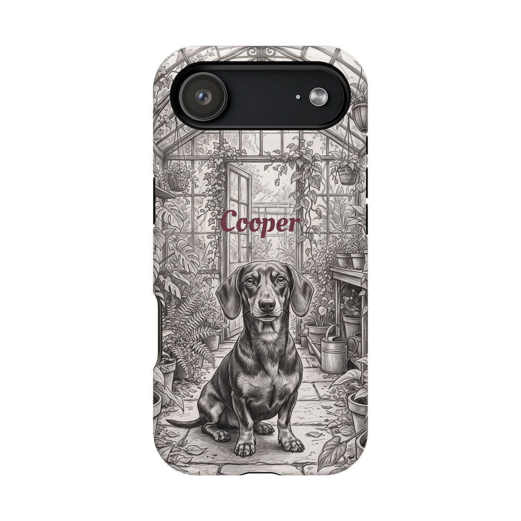 Personalized Dachshund Vintage Greenhouse Phone Case — Wireless Charging Cover