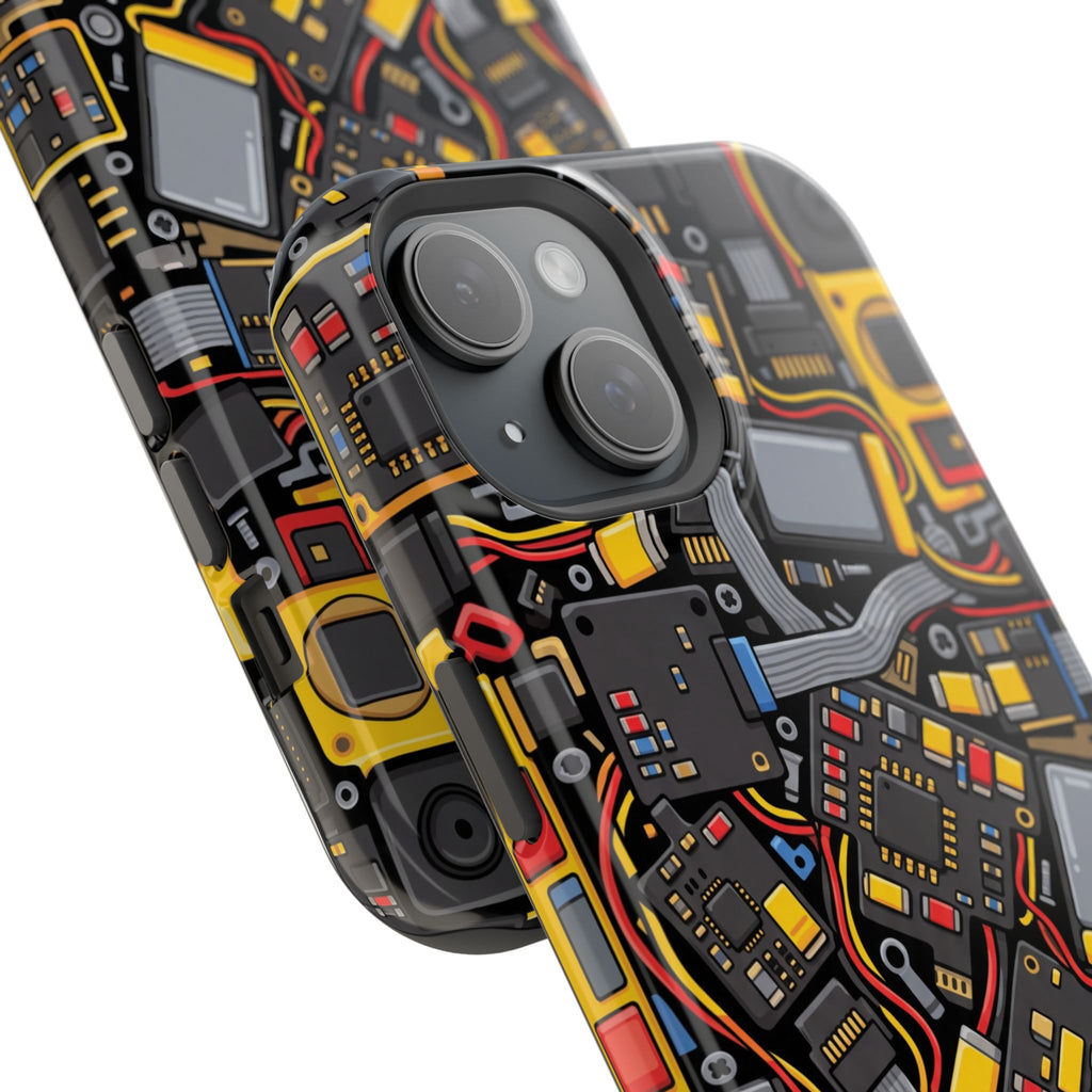 Voltage Board Phone Case — Yellow Circuit Wireless Charging Cover