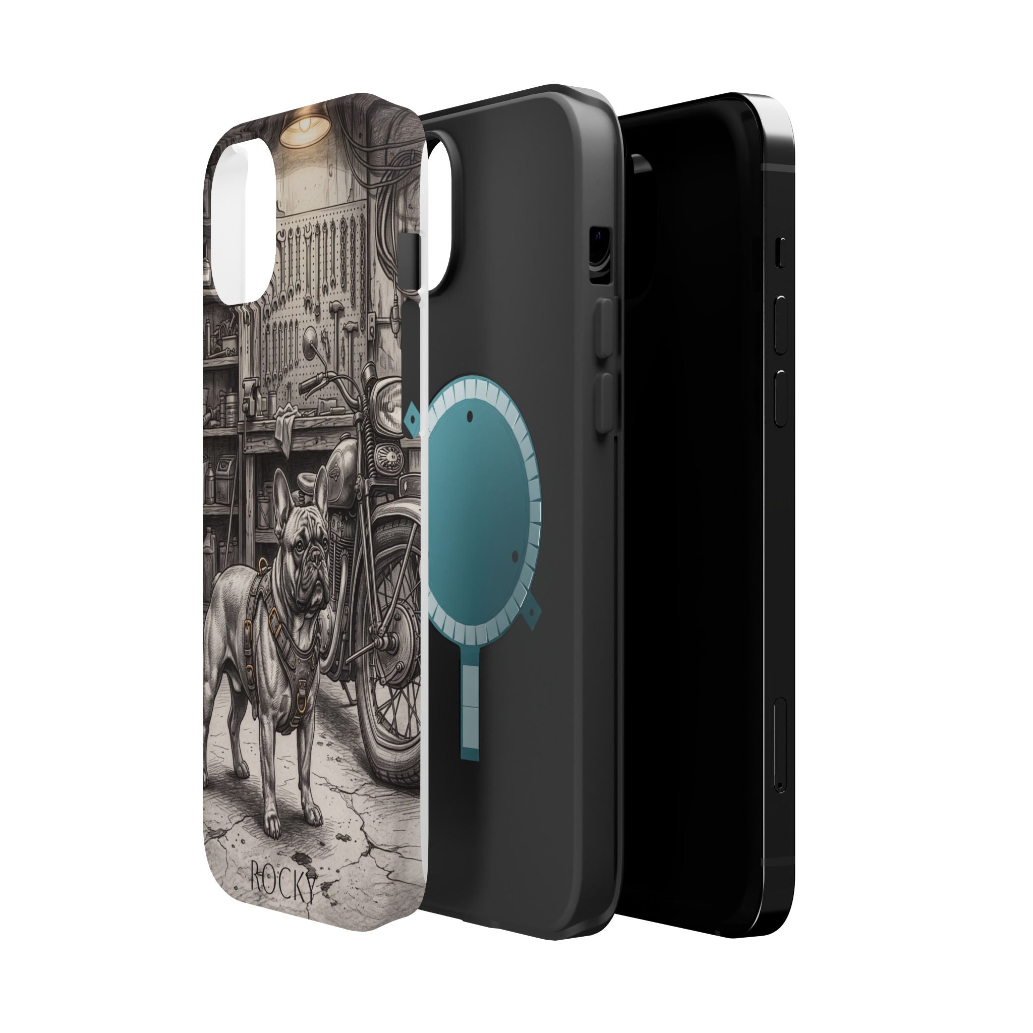 Personalized French Bulldog Vintage Street Phone Case — Wireless Charging Cover