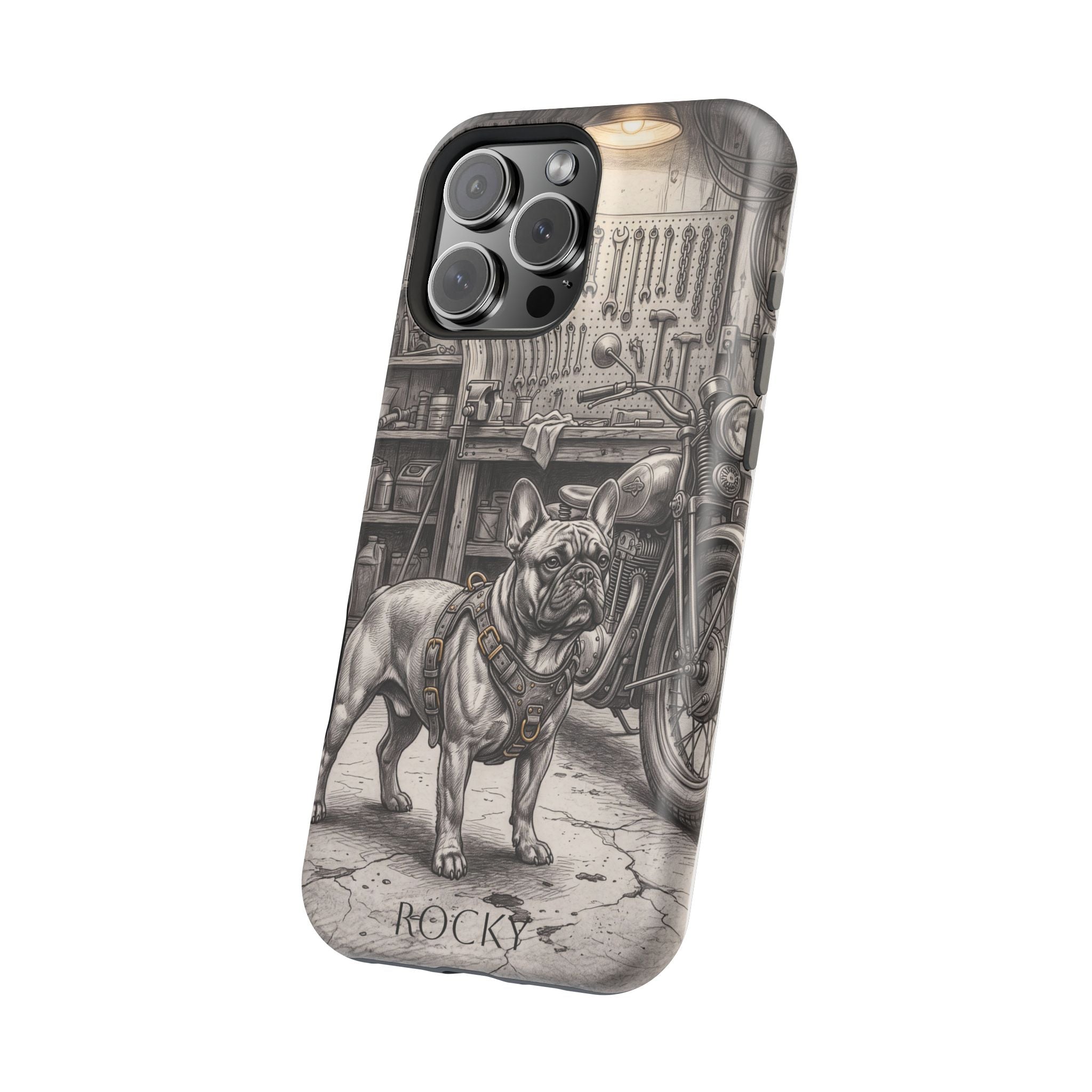Personalized French Bulldog Vintage Street Phone Case — Wireless Charging Cover