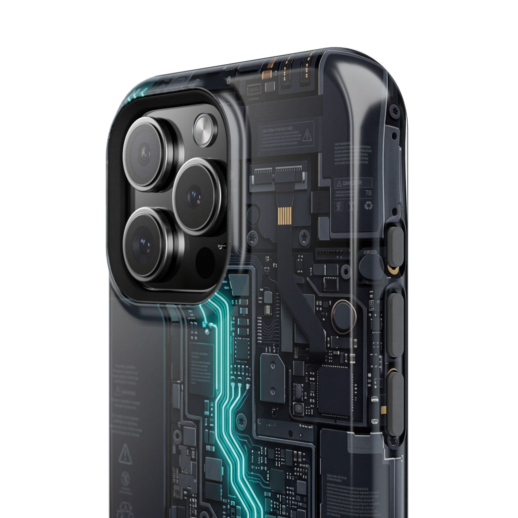 Cyan Bolt Electrician Phone Case — Electric Circuit Wireless Charging Cover