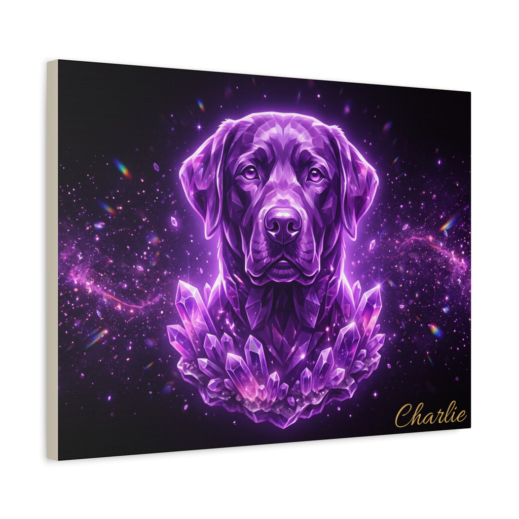 Labrador Personalized Canvas | Mystic Purple Crystal Glow Wall Art