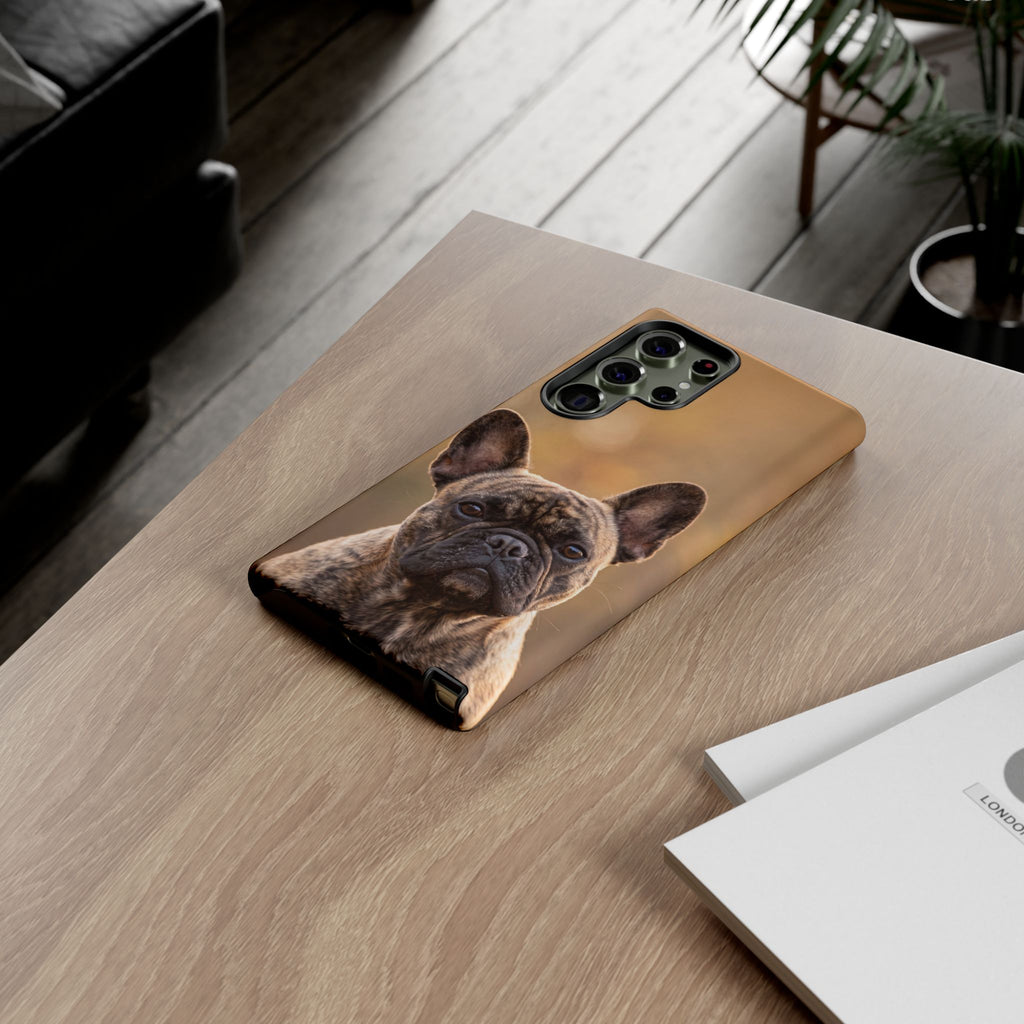 French Bulldog Portrait Phone Case | Realistic Brindle Frenchie Photo Case | iPhone & Samsung
