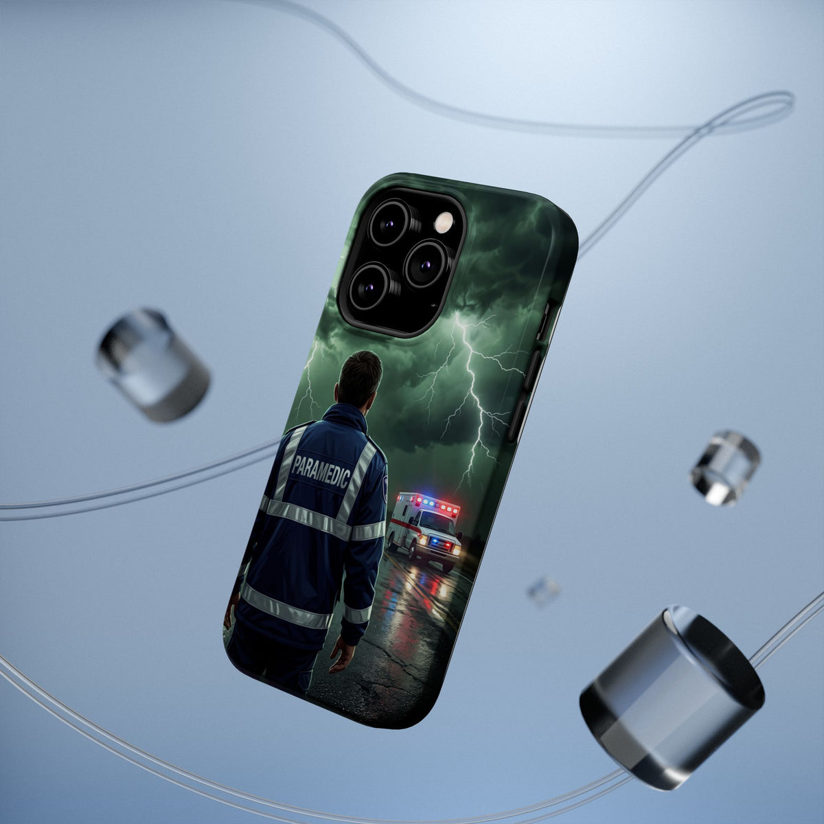 Paramedic Green Storm Phone Case — Magnetic Wireless Charging Cover