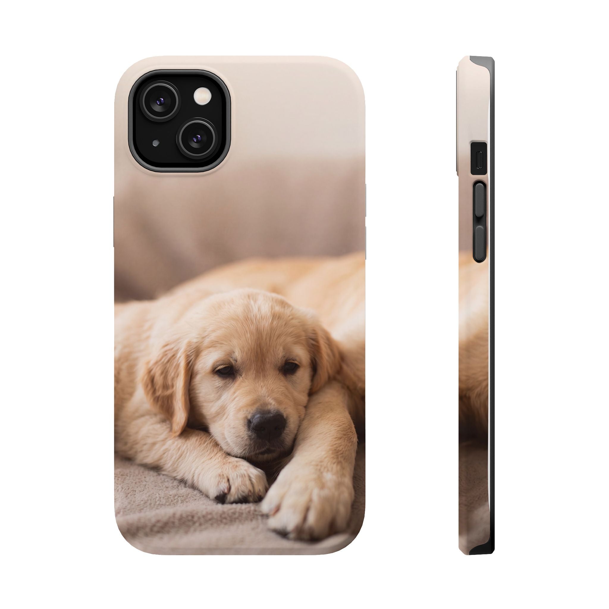 Golden Retriever Puppy Phone Case — Impact-Resistant Wireless Charging Cover