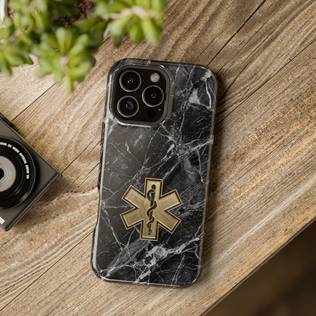 Paramedic/EMT Marble Phone Case — Magnetic Wireless Charging Cover