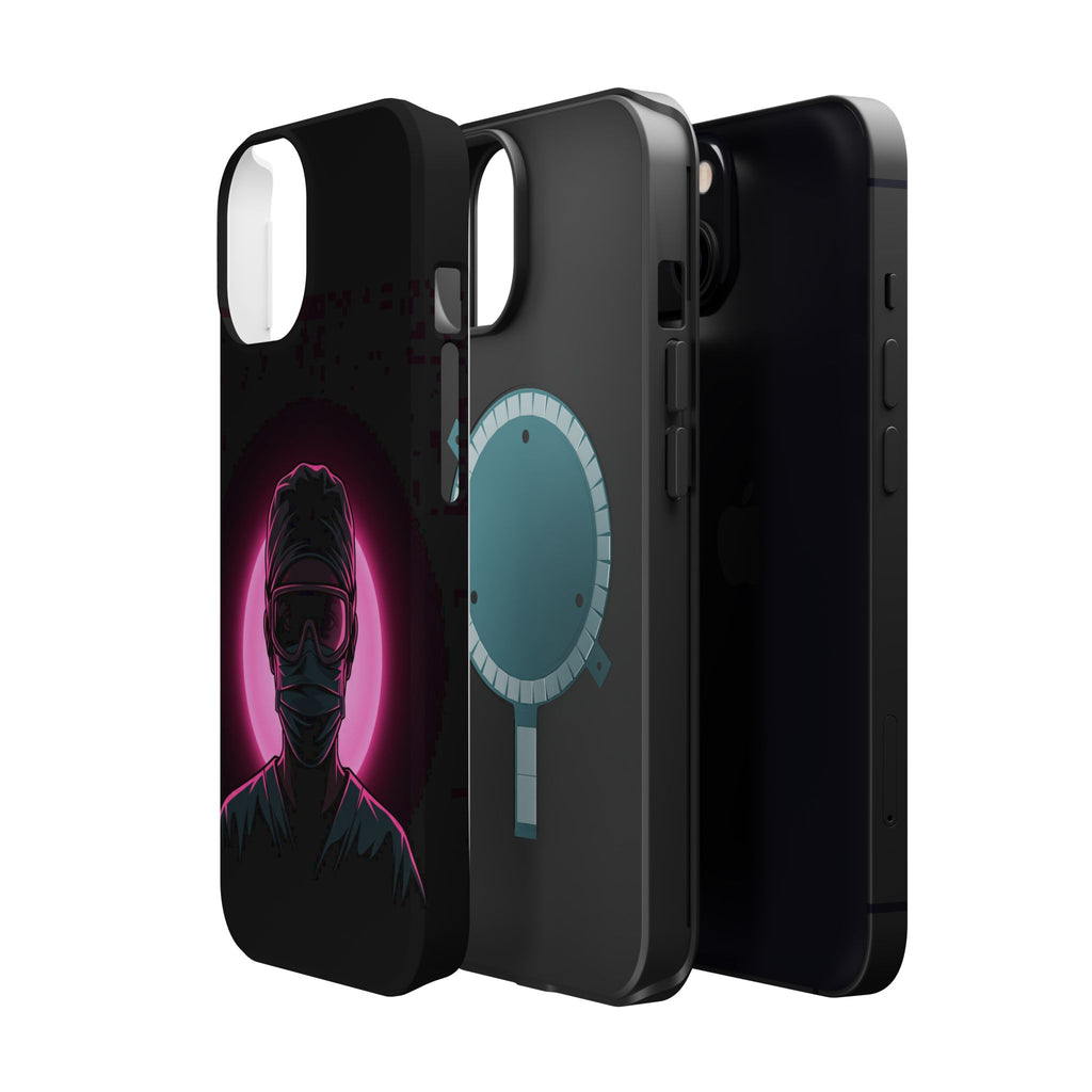 Nurse Portrait Phone Case — Navy Wireless Charging Cover