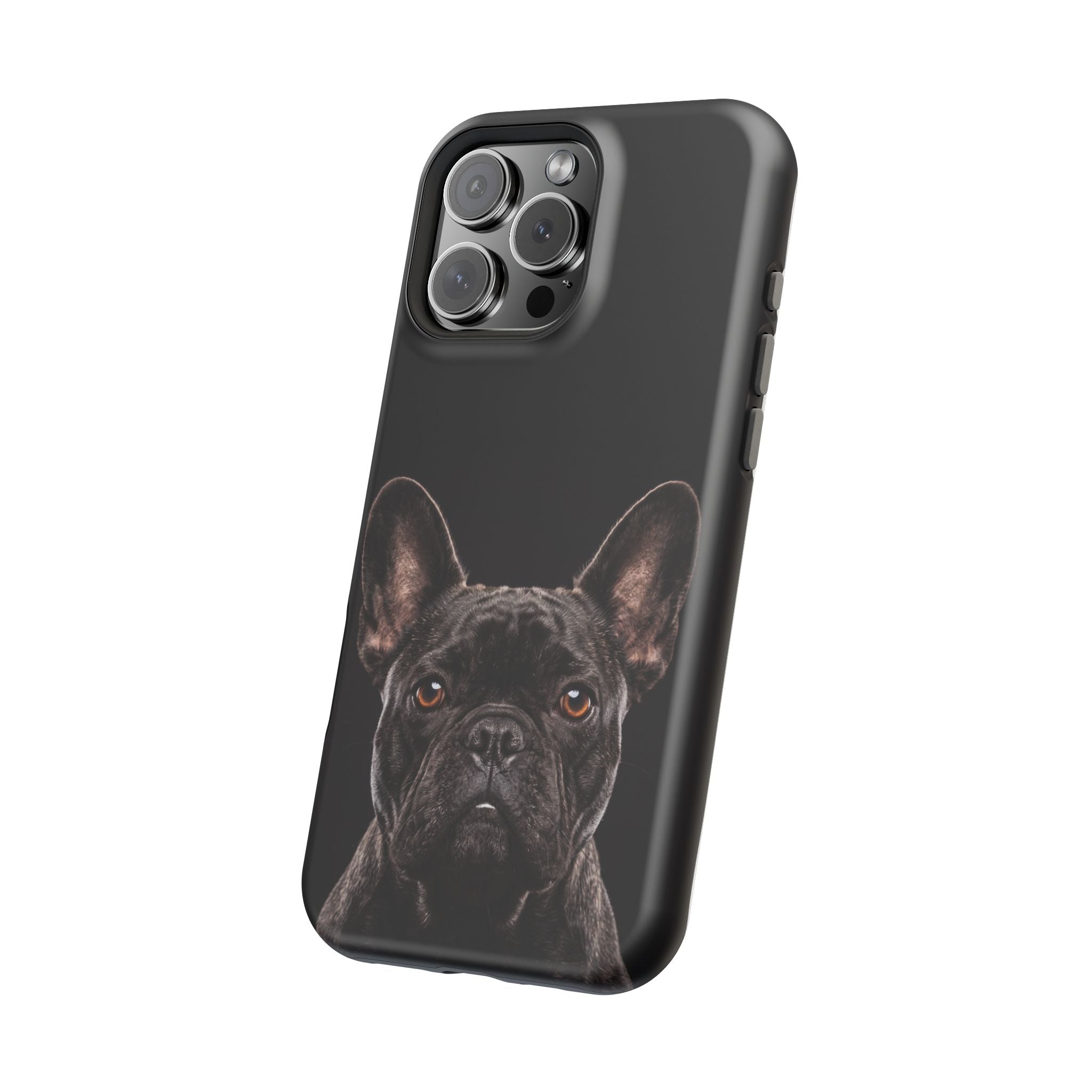 Black French Bulldog Phone Case — Impact-Resistant Wireless Charging Cover