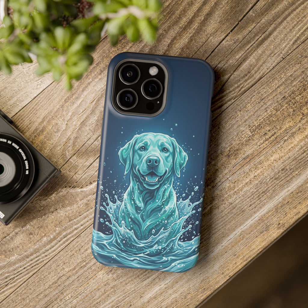 Water Splash Labrador Phone Case — Tough Magnetic Case with Wireless Charging