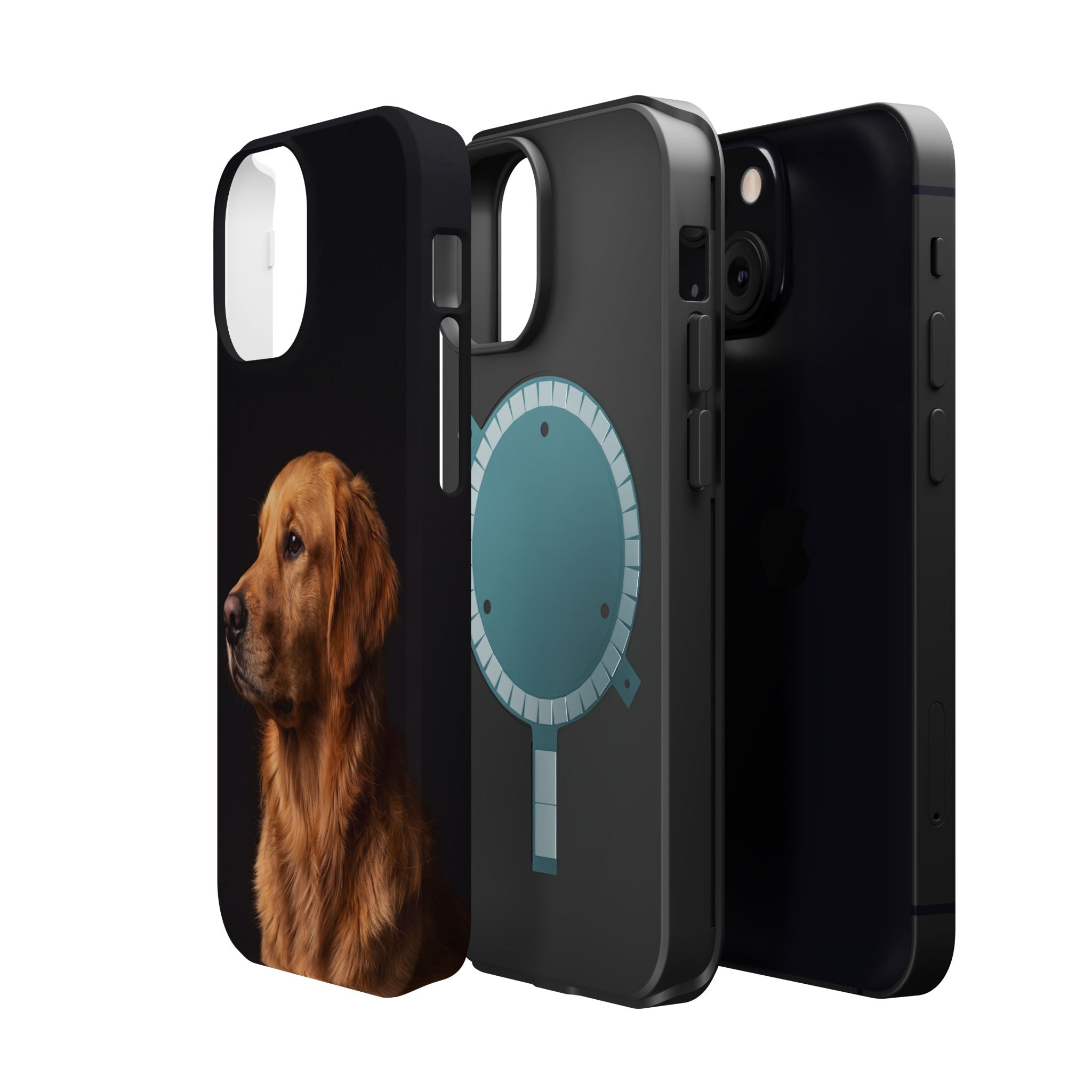 Golden Retriever Portrait Phone Case — Impact-Resistant Wireless Charging Cover