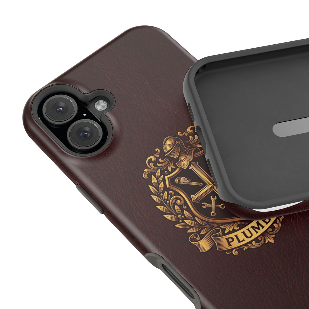 Plumber Crest Phone Case — Heraldic Shield Design Wireless Charging Cover
