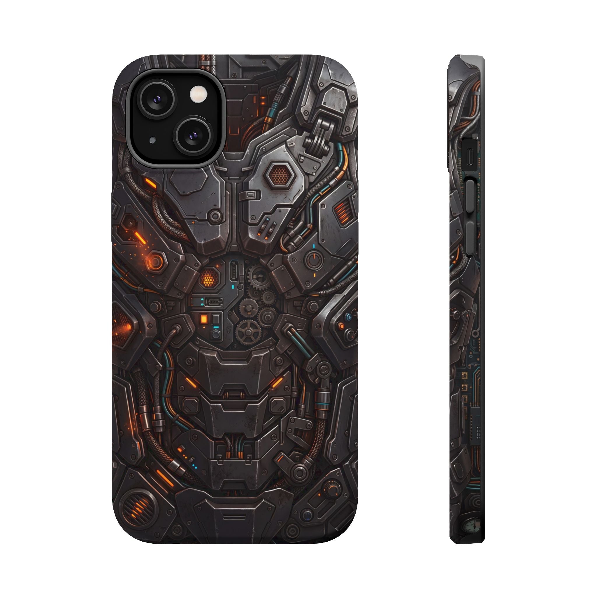 Mech Armor Phone Case — Industrial Circuit Wireless Charging Cover