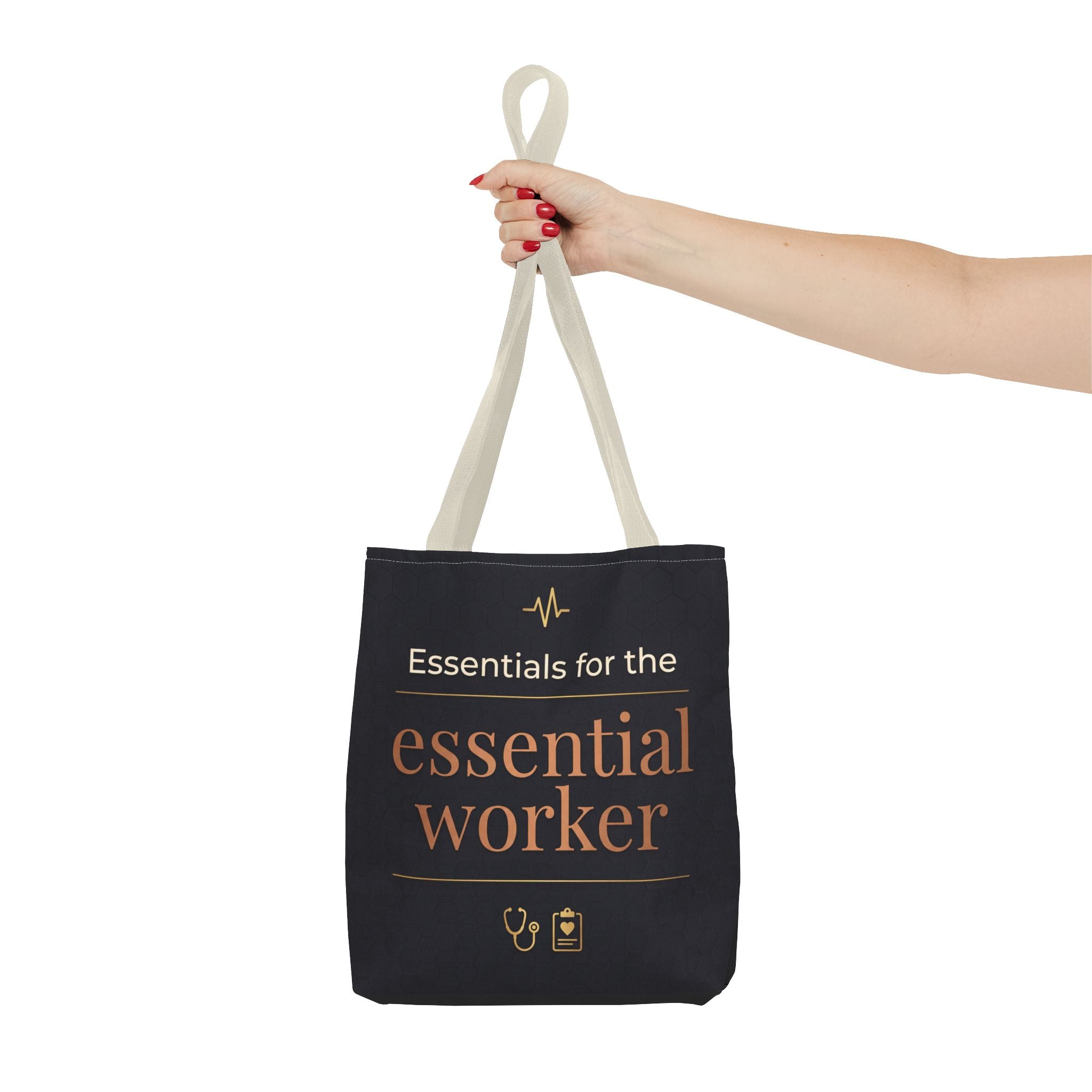Essentials for the Essential Worker Tote | Healthcare Worker Gift Tote Bag | Nurse Doctor Appreciation Gift | Premium Polyester Carry-All