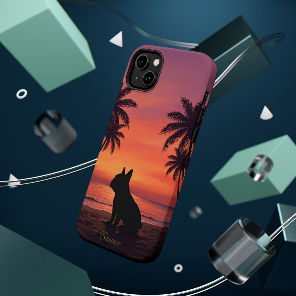 Personalized French Bulldog Tropical Beach Phone Case — Wireless Charging Cover