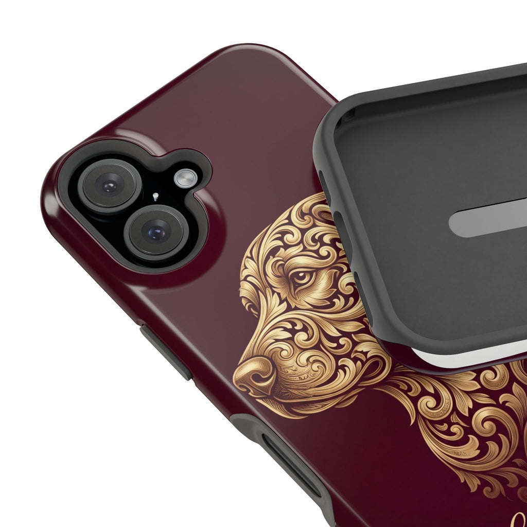 Personalized Gold Filigree Labrador Phone Case — Tough Magnetic Case with Wireless Charging