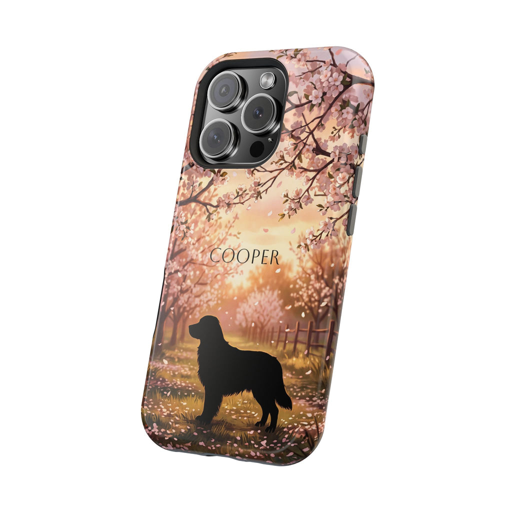 Personalized Golden Retriever Autumn Forest Phone Case — Wireless Charging Cover
