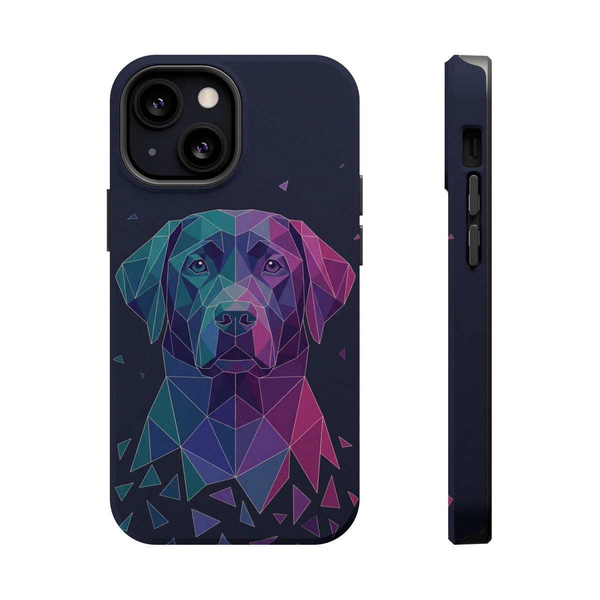 Geometric Labrador Phone Case — Tough Magnetic Case with Wireless Charging