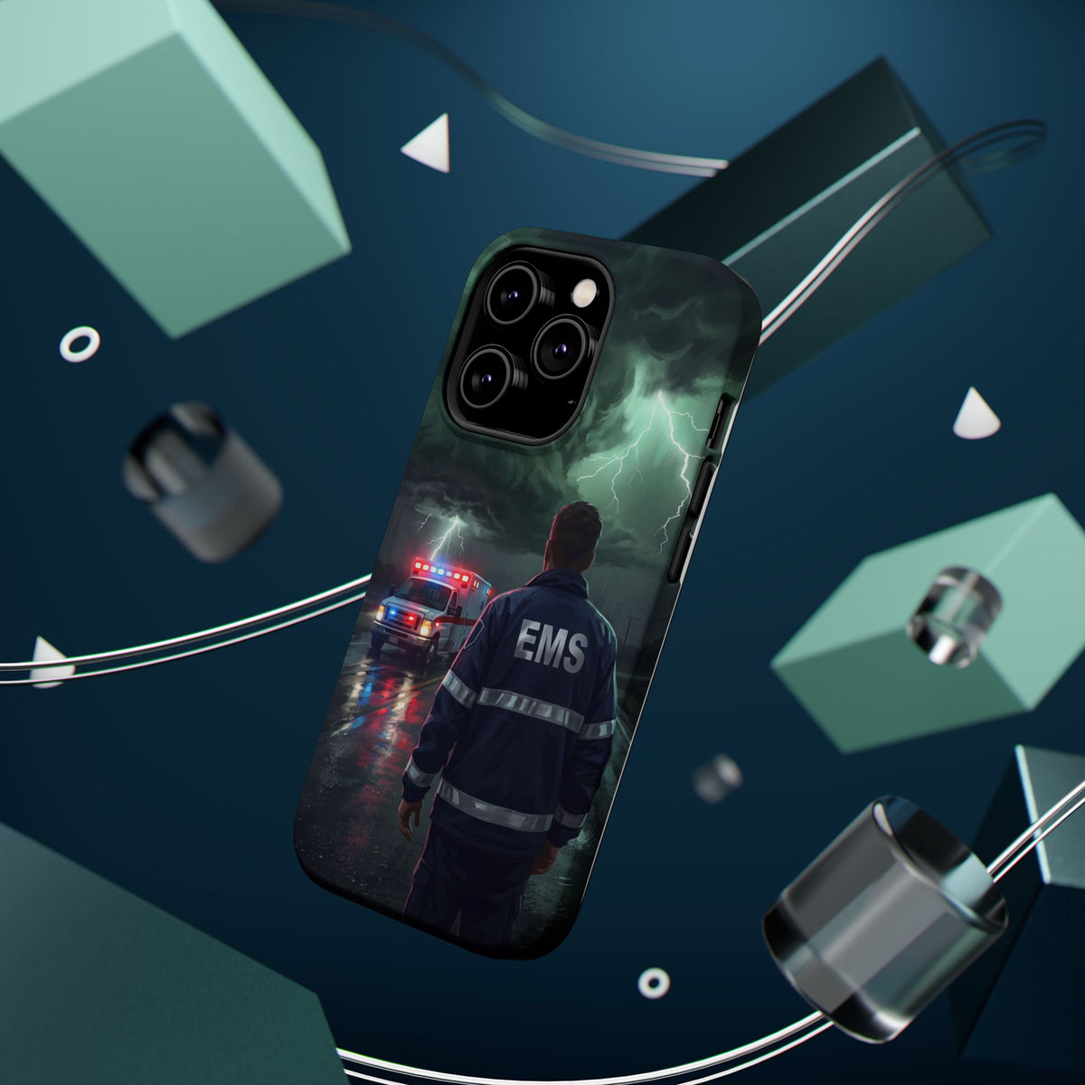 EMS Green Storm City Phone Case — Magnetic Wireless Charging Cover