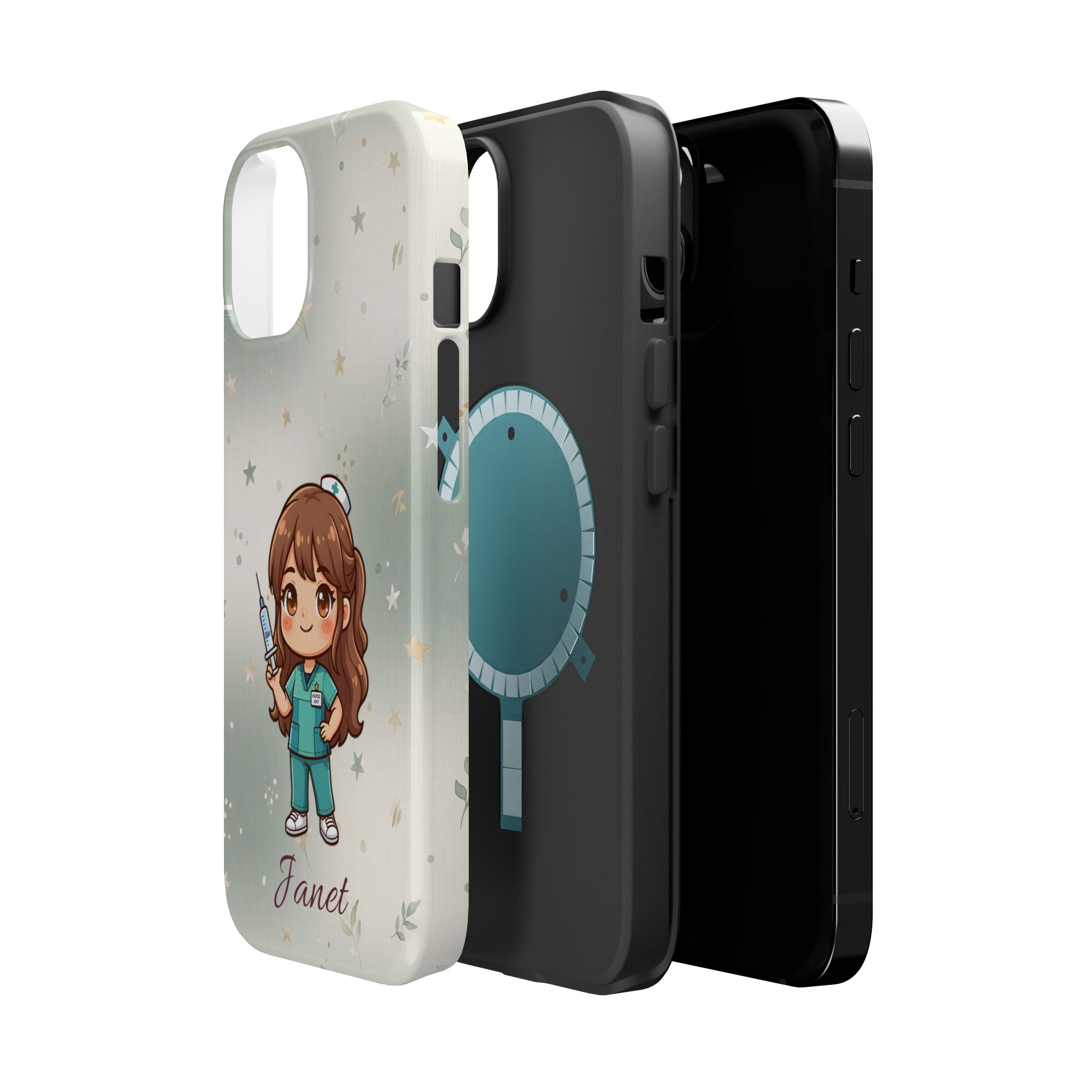Personalized Nurse with Syringe Phone Case — Wireless Charging Cover