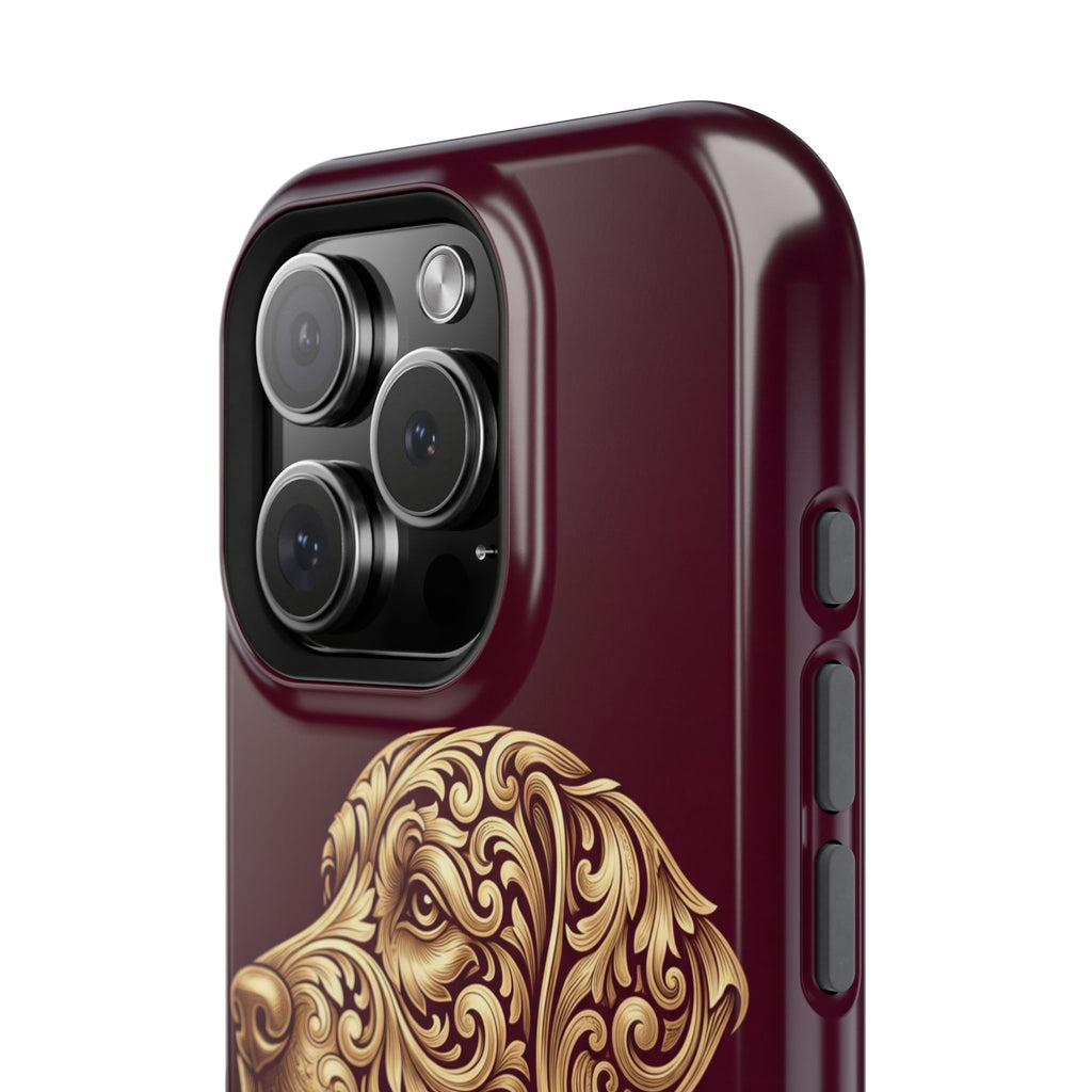 Personalized Gold Filigree Labrador Phone Case — Tough Magnetic Case with Wireless Charging