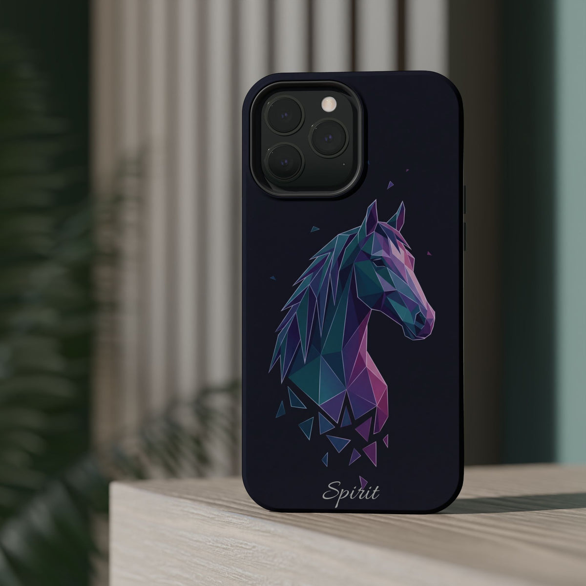Personalized Geometric Horse Phone Case — Tough Magnetic Case with Wireless Charging
