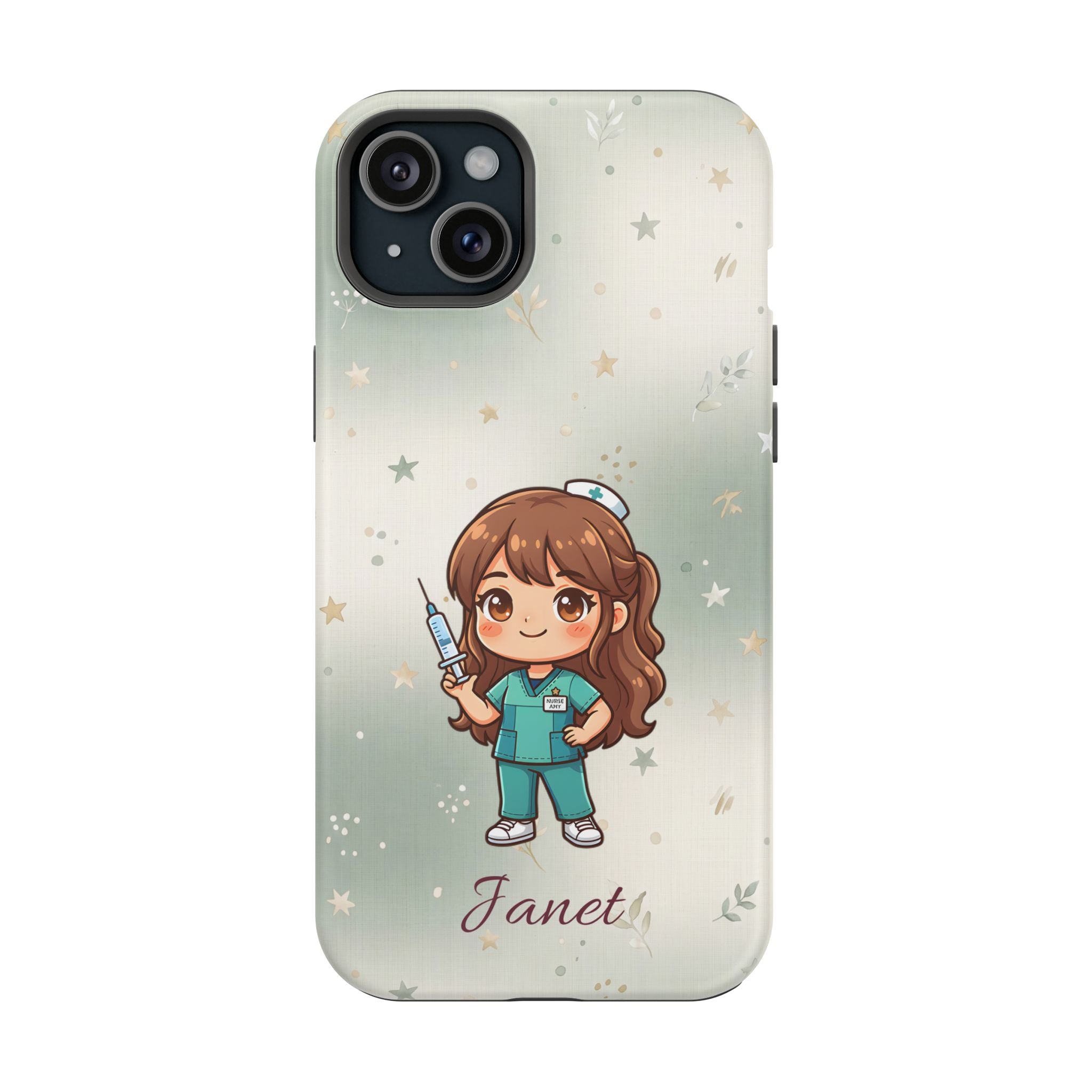 Personalized Nurse with Syringe Phone Case — Wireless Charging Cover
