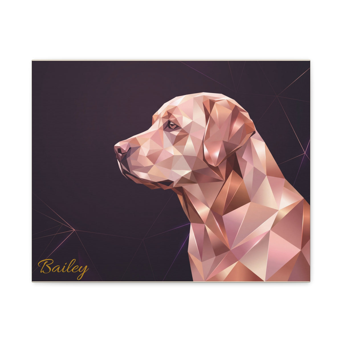 Labrador Personalized Canvas | Rose Gold Geometric Wall Art