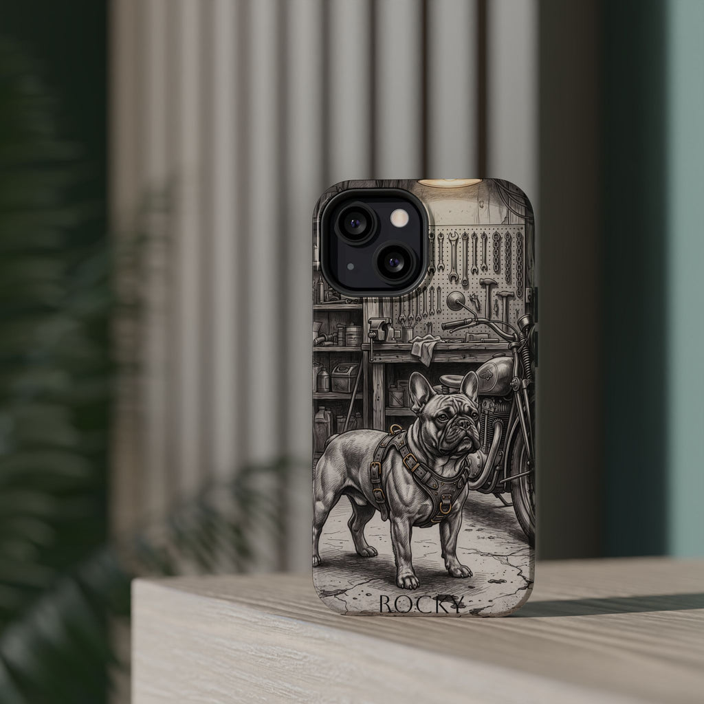 Personalized French Bulldog Vintage Street Phone Case — Wireless Charging Cover