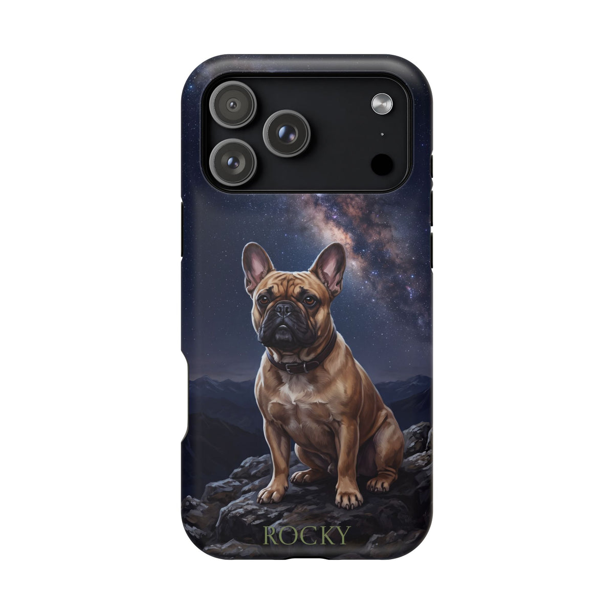 Personalized French Bulldog Starry Night Sky Phone Case — Wireless Charging Cover