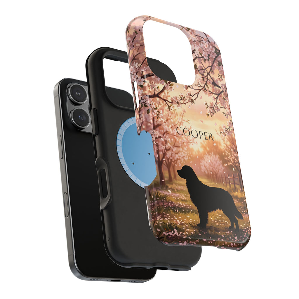 Personalized Golden Retriever Autumn Forest Phone Case — Wireless Charging Cover