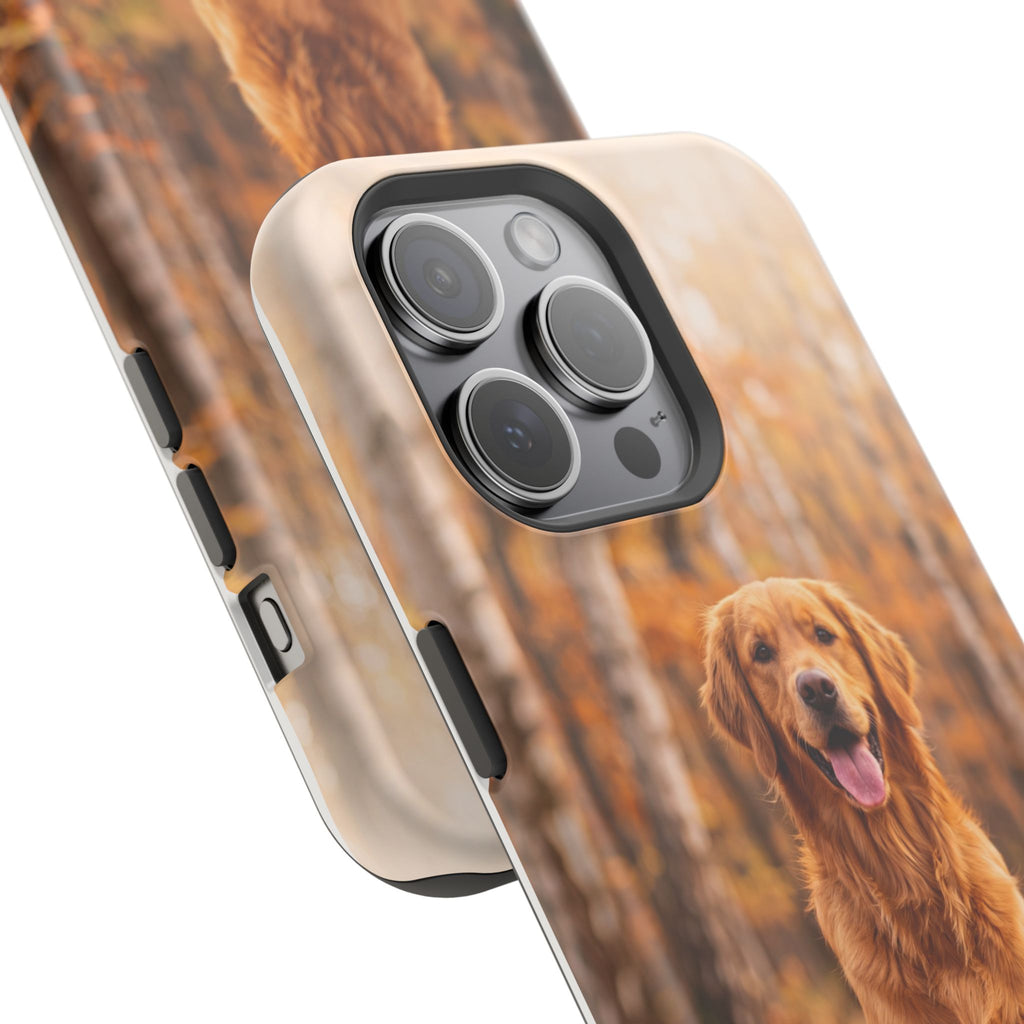 Autumn Golden Retriever Phone Case — Impact-Resistant Wireless Charging Cover