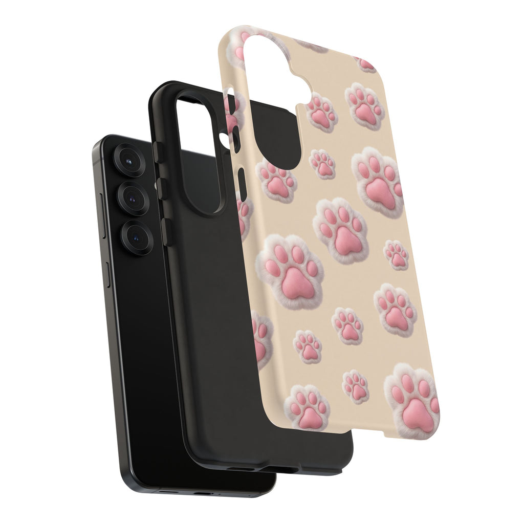 Golden Retriever Paw Print Phone Case | Cute Pink Paw Pattern for Dog Lovers | iPhone & Samsung