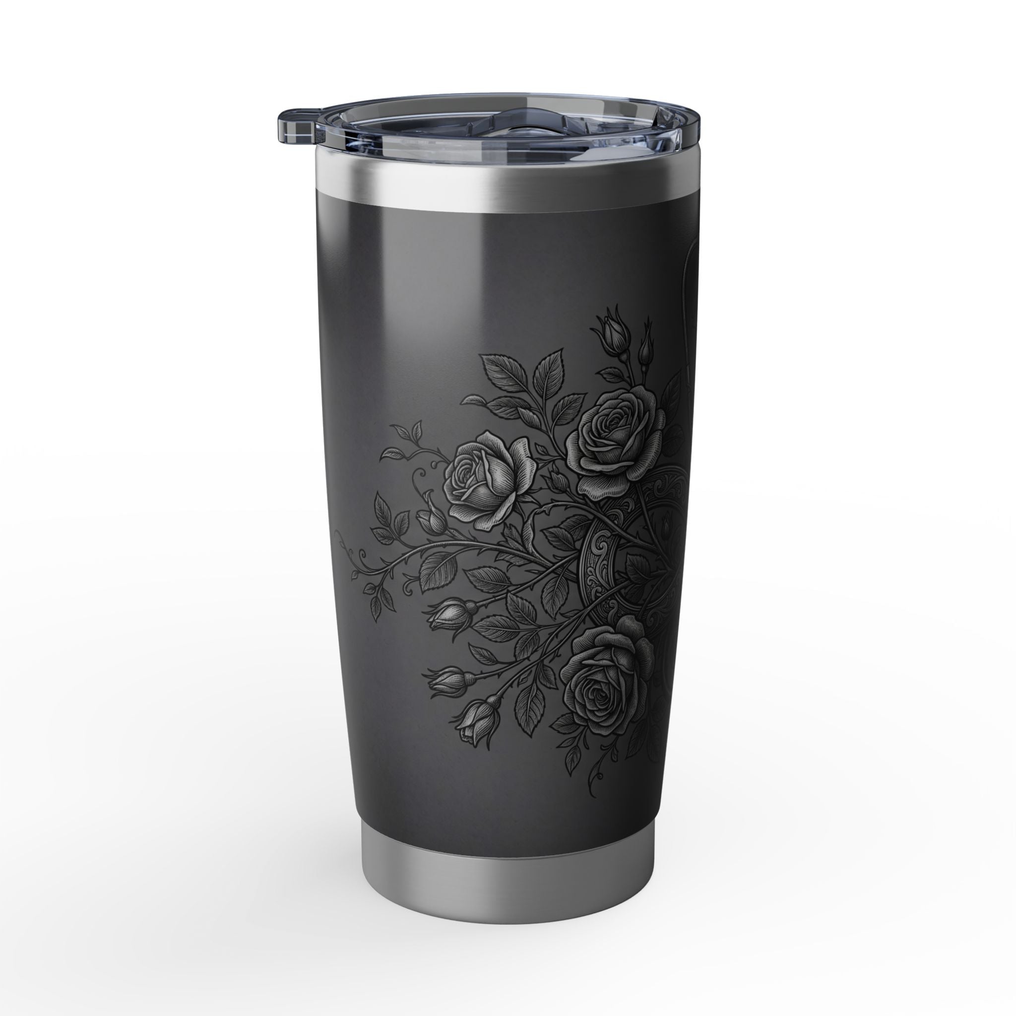 Personalized Stethoscope Tumbler – Rose Gold Floral Design 20 oz