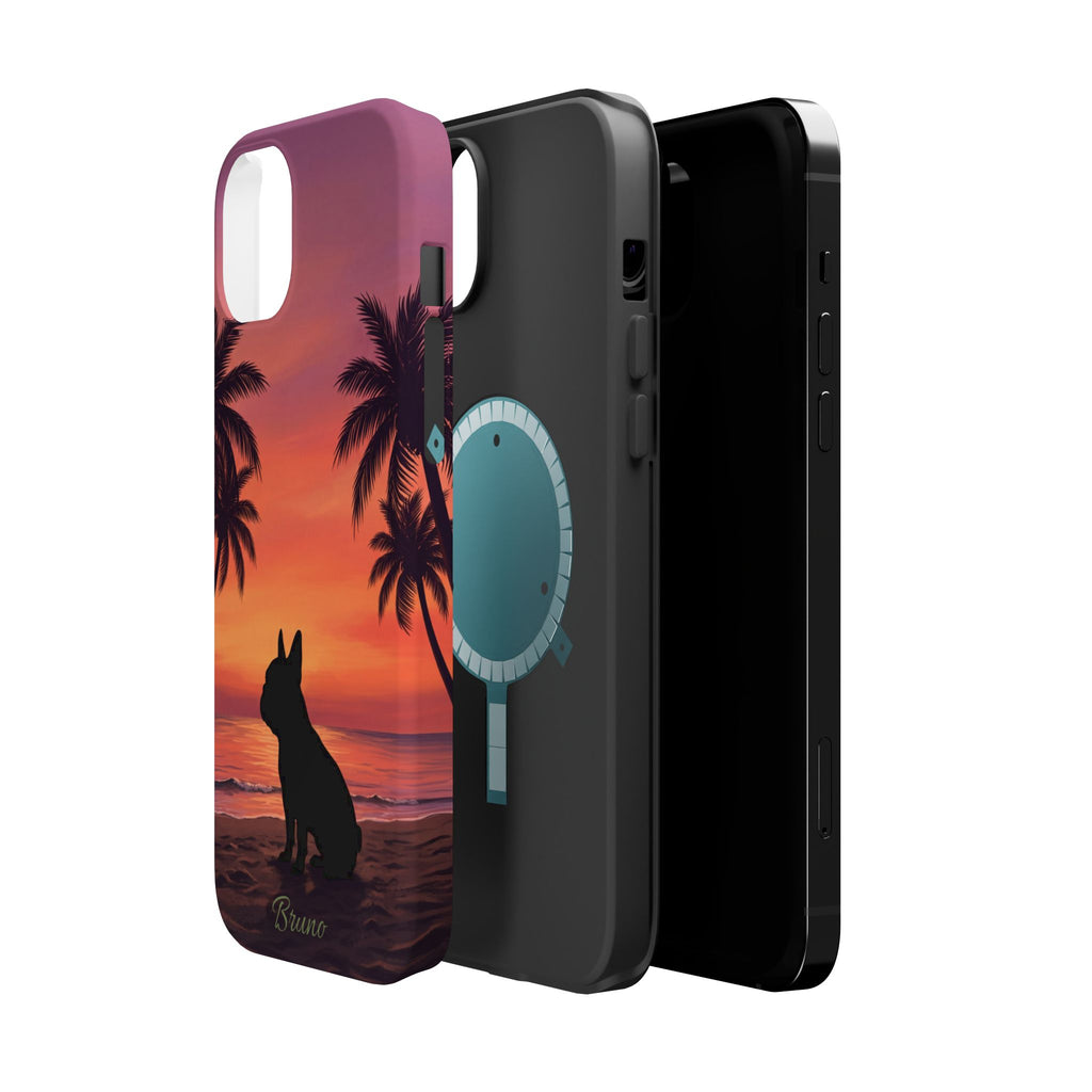 Personalized French Bulldog Tropical Beach Phone Case — Wireless Charging Cover