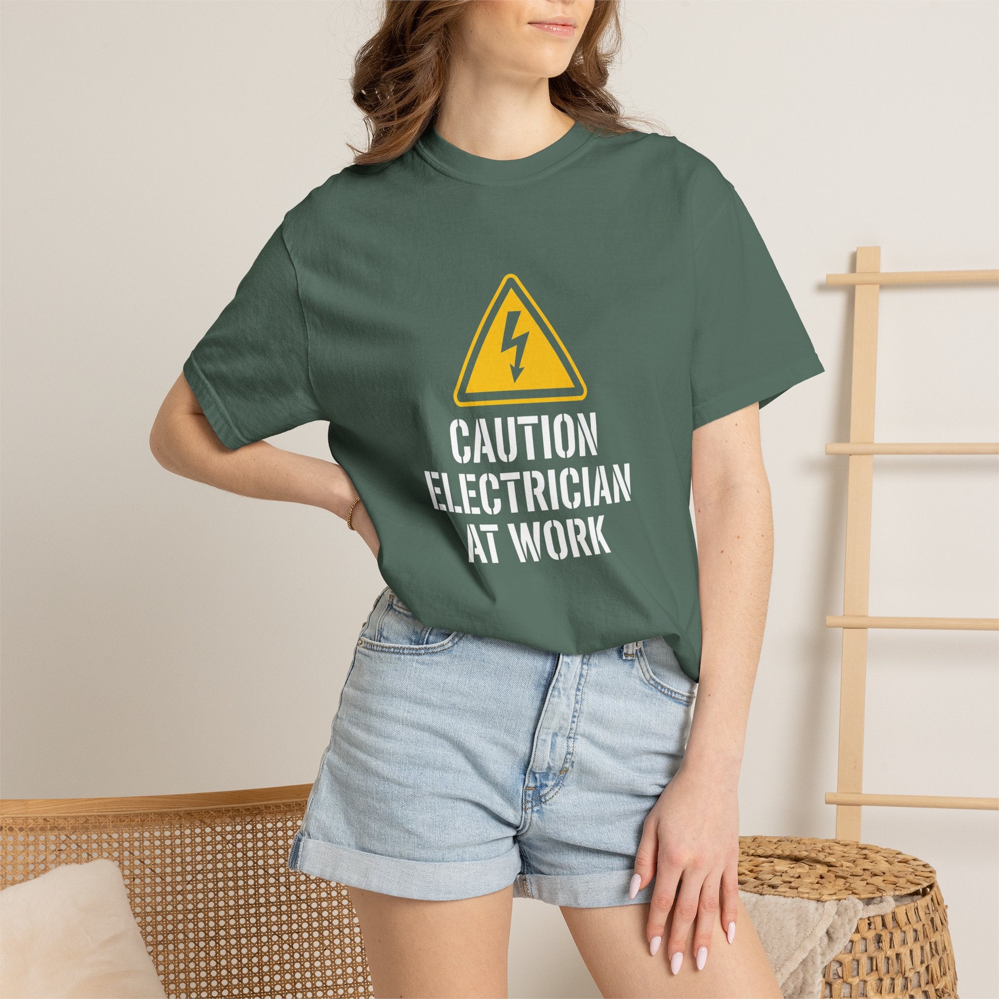 Caution Electrician At Work T-Shirt