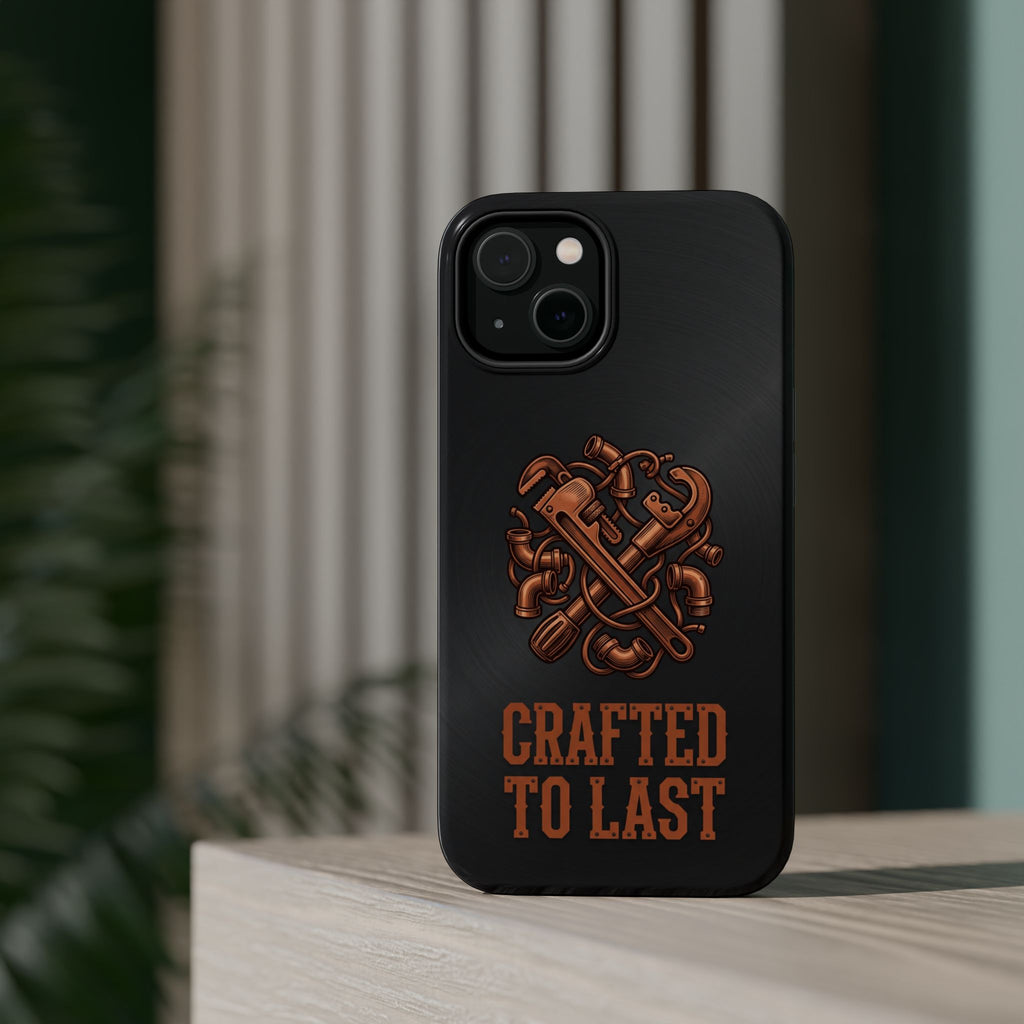 Crafted to Last Phone Case — Crossed Wrenches Wireless Charging Cover