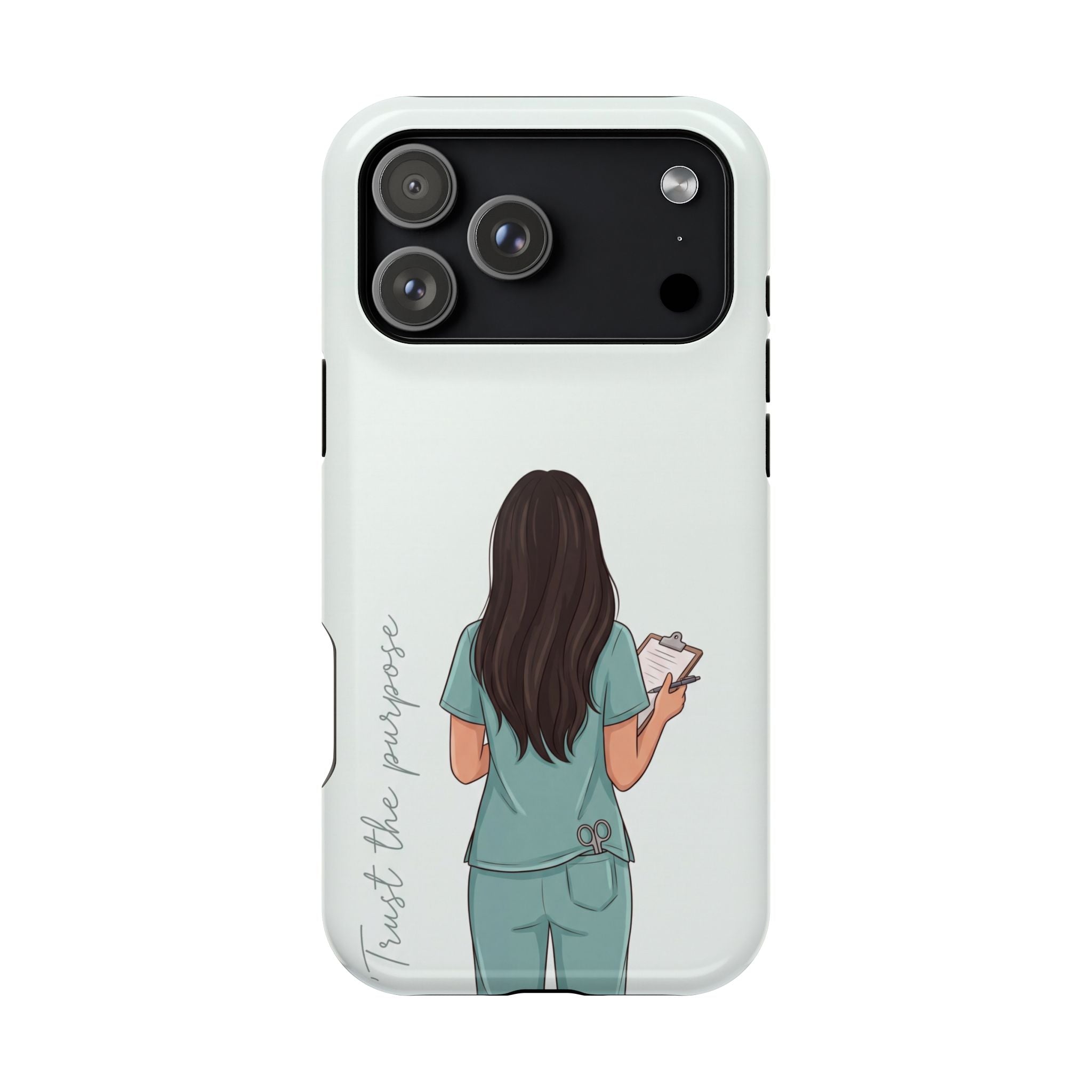 Nurse Illustration Phone Case — Impact-Resistant Wireless Charging Cover