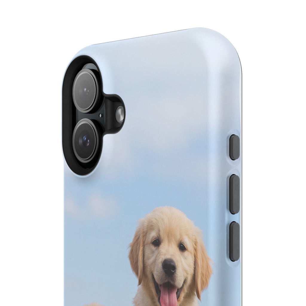 Golden Retriever Puppy Duo Phone Case — Impact-Resistant Wireless Charging Cover