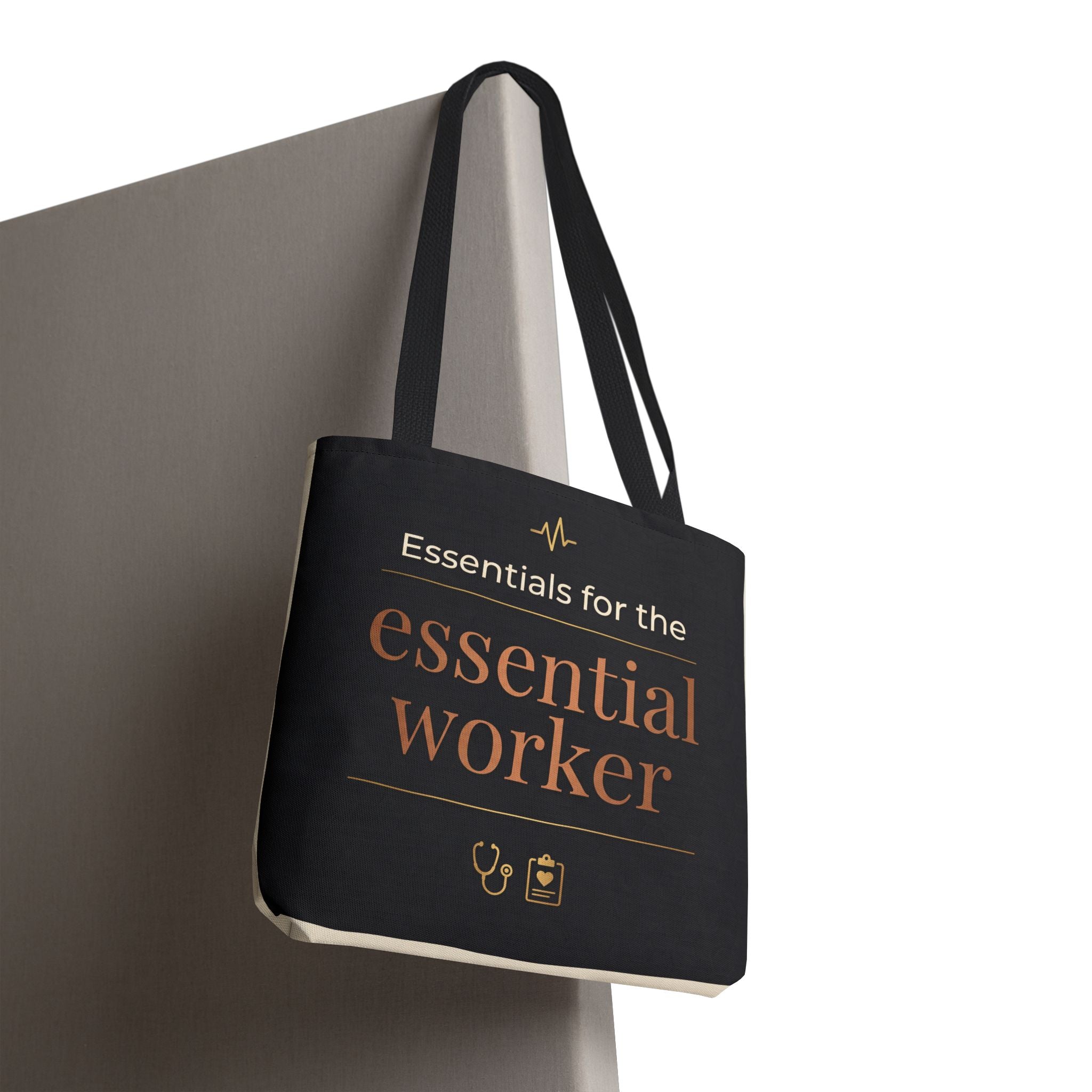 Essentials for the Essential Worker Tote | Healthcare Worker Gift Tote Bag | Nurse Doctor Appreciation Gift | Premium Polyester Carry-All