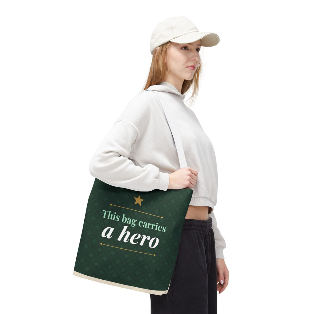 This Bag Carries a Hero Tote | Nurse Gift Tote Bag | Essential Worker Appreciation Gift | Premium Polyester Carry-All